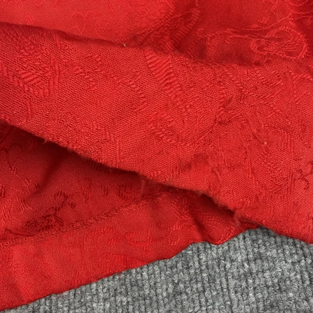 Karin Stevens Jacket Skirt‎ Dress Womens 14 Red Floral Jacquard Beaded Formal